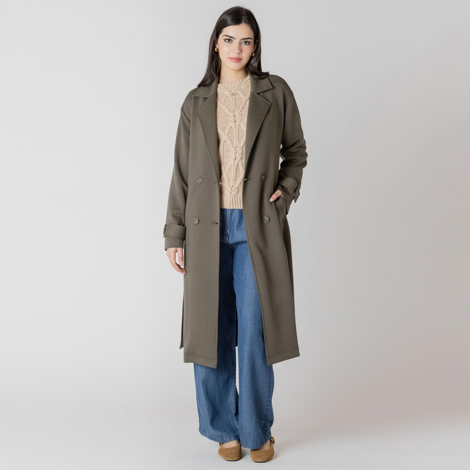 Devoted long sleeve knit trench coat, Trench coat | Walmart (CA)