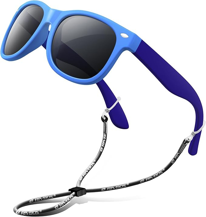 RIVBOS Kids Sunglasses Polarized UV Protection Flexible Rubber Glasses Shades with Strap for Boys... | Amazon (US)