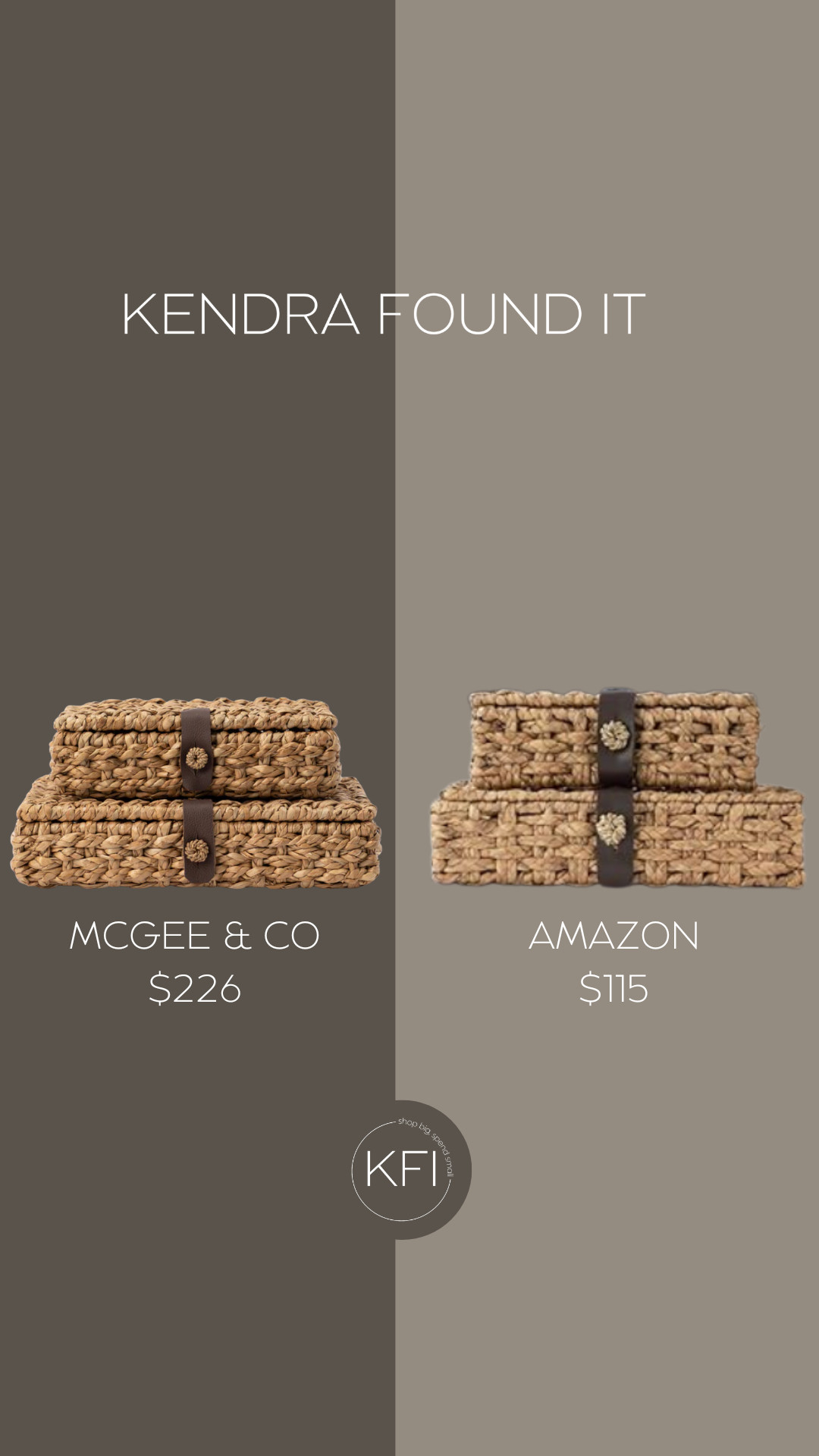 The McGee & Co. Corinne Woven Box is one of those decor pieces that instantly makes a shelf or console look styled and expensive, but I found an Amazon dupe that gives the same woven texture, rich brown strap detail, and elevated organic look for nearly half the price. The woven detailing and structured shape are so similar, and I love that these work for both storage and decor styling. Perfect for coffee tables, built-ins, entryway consoles, or open shelving when you want that warm Studio McGee-inspired layered look without the designer price tag. This is the best McGee & Co. Corinne Woven Box dupe I've found yet! Linked both here. 

 #LTKHome #LTKSaleAlert