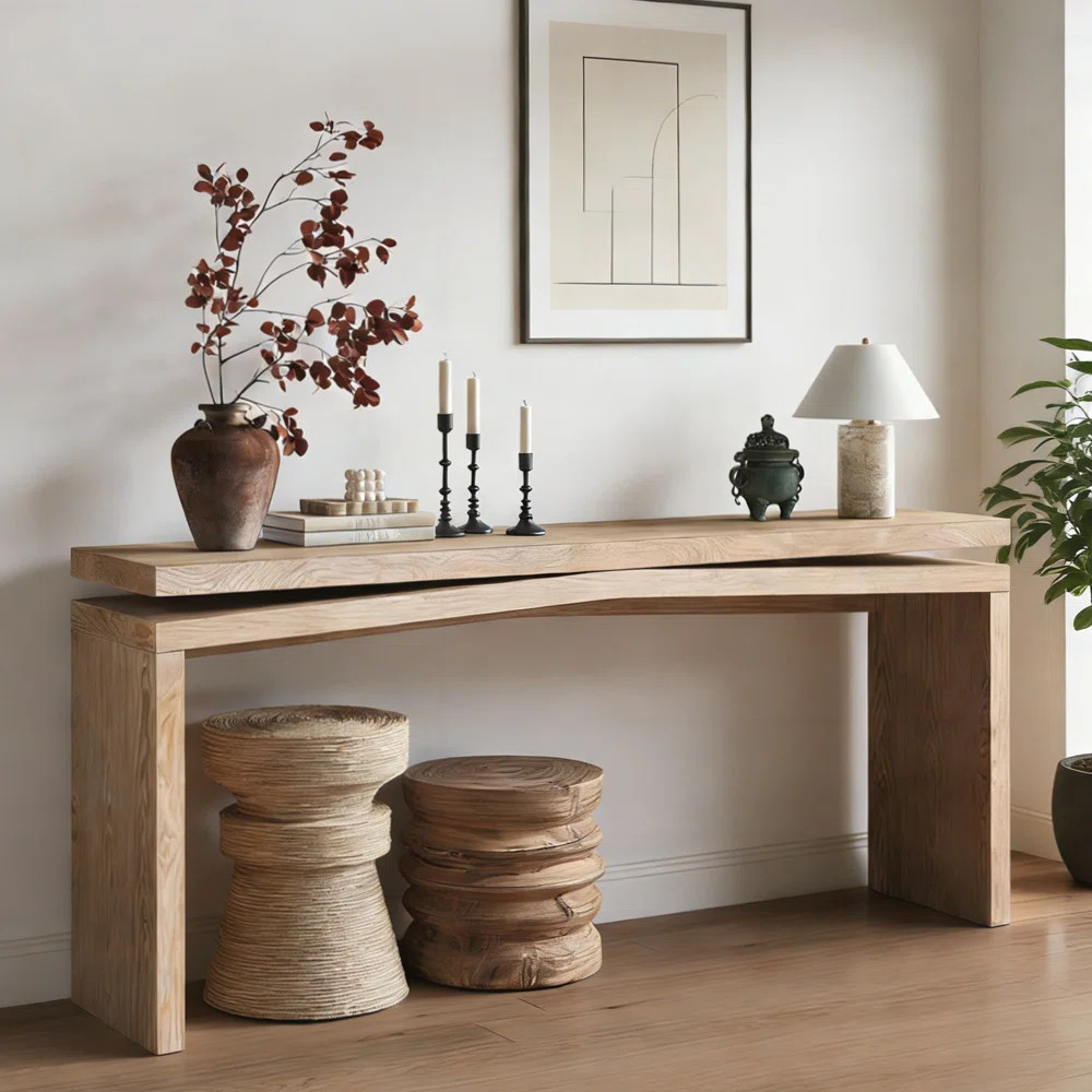 Rustic Solid Wood Console Table, Long Farmhouse Entryway Sofa Table for Living Room, Hallway, and... | Wayfair North America