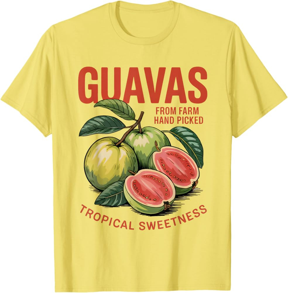 Guavas Naturally Sweet Guava Fruit Vintage Retro Graphic T-Shirt | Amazon (US)