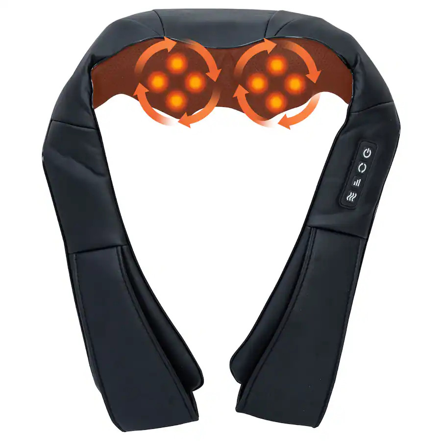 MassaMax - Shoulder & Neck Massager with Heat, Electric Deep Tissue Kneading Neck and Shoulder Ma... | Best Buy U.S.