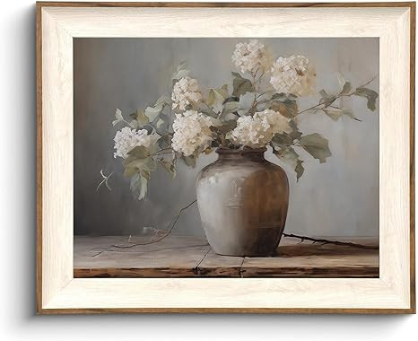 KISSFOX Framed Wall Art Vintage Wall Decor Hydrangea Canvas Art Flowers Pictures Botanical Painti... | Amazon (US)