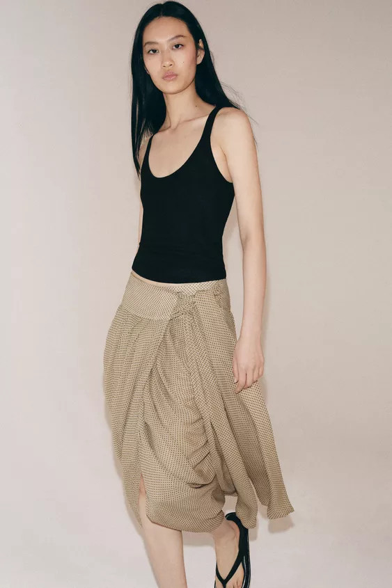DRAPED PRINTED SKIRT ZW COLLECTION | Zara Canada