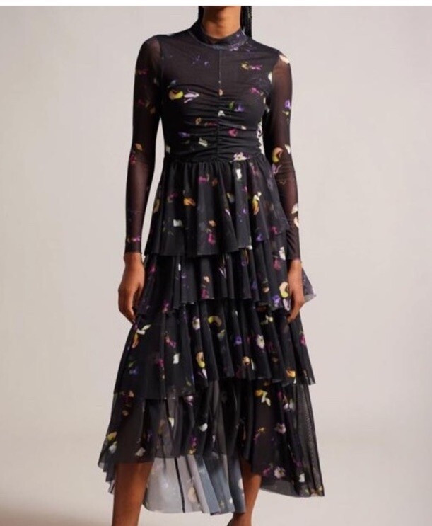 Ted Baker MIRANDE Fitted Bodice Dress with Asymmetric Skirt  | eBay | eBay US