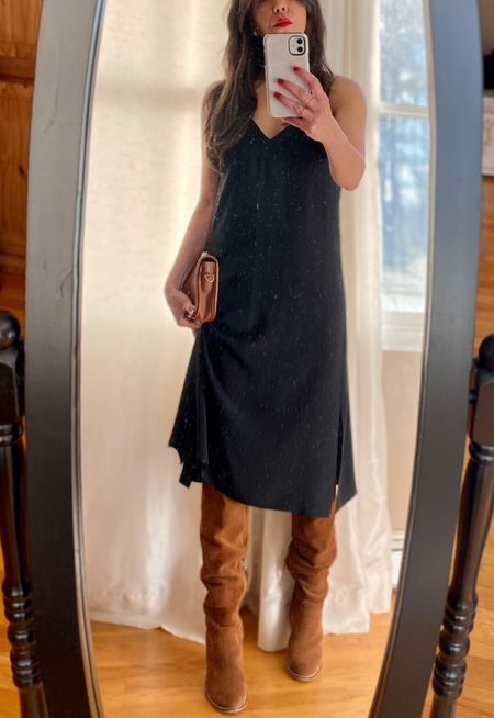 The slip dress is perfect all year round.  One of my favorite ways to style it in the spring is with a pair of statement boots.  

#LTKSeasonal #LTKstyletip