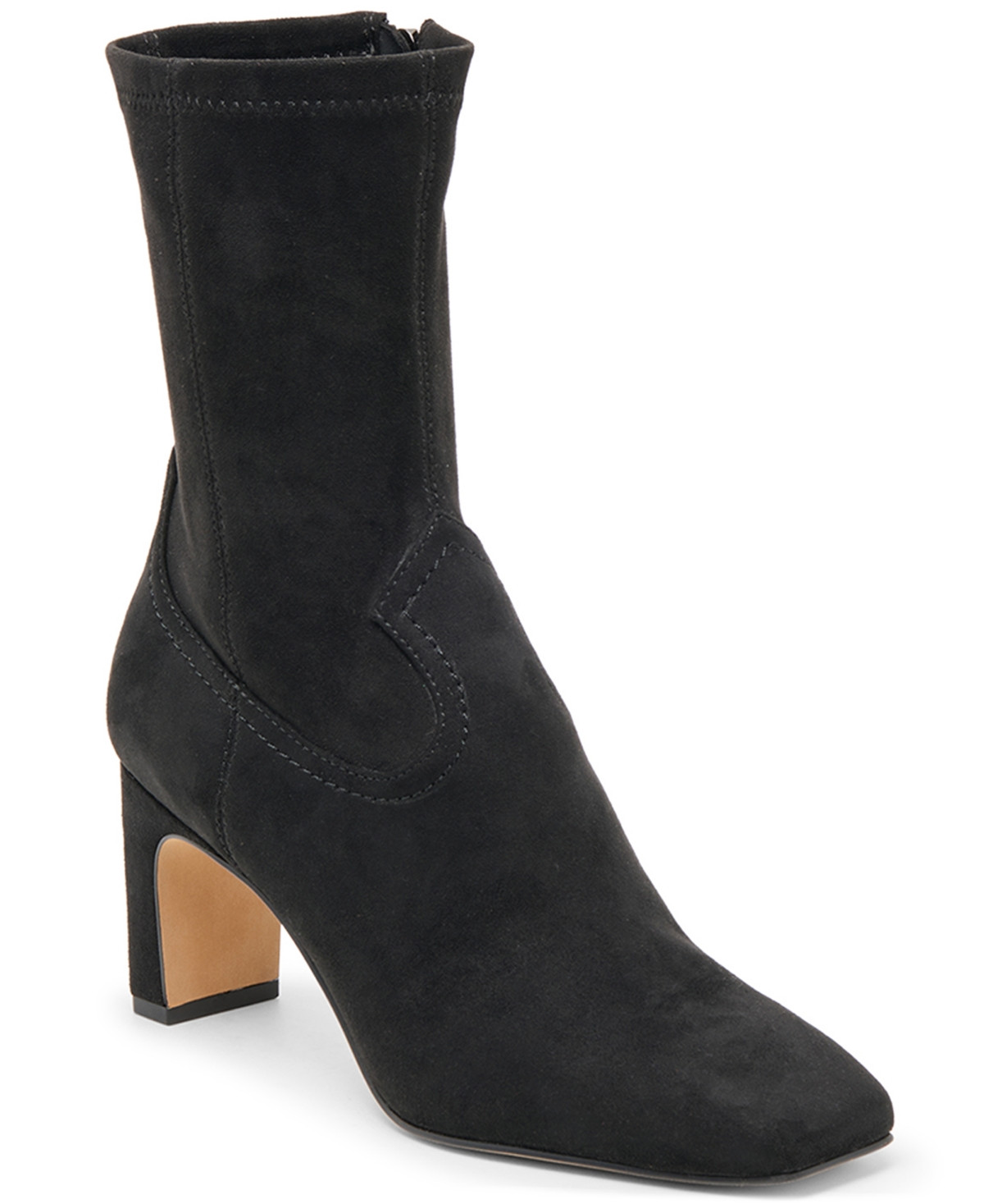 Dolce Vita Women's Roan Square-Toe Pull-On Stretch Dress Booties - Onyx Stella Suede | Macy's