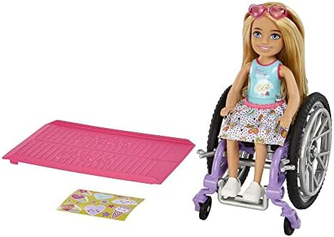 ​Barbie Chelsea Doll & Wheelchair, with Chelsea Doll (Blonde), in Skirt & Sunglasses, with Ramp... | Amazon (US)