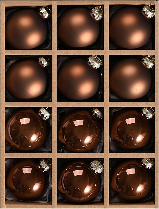 WDS WONDROUS Brown Glass Christmas Ball Ornaments, 2.36” Hanging Bulbs Ornaments for Christmas ... | Amazon (US)