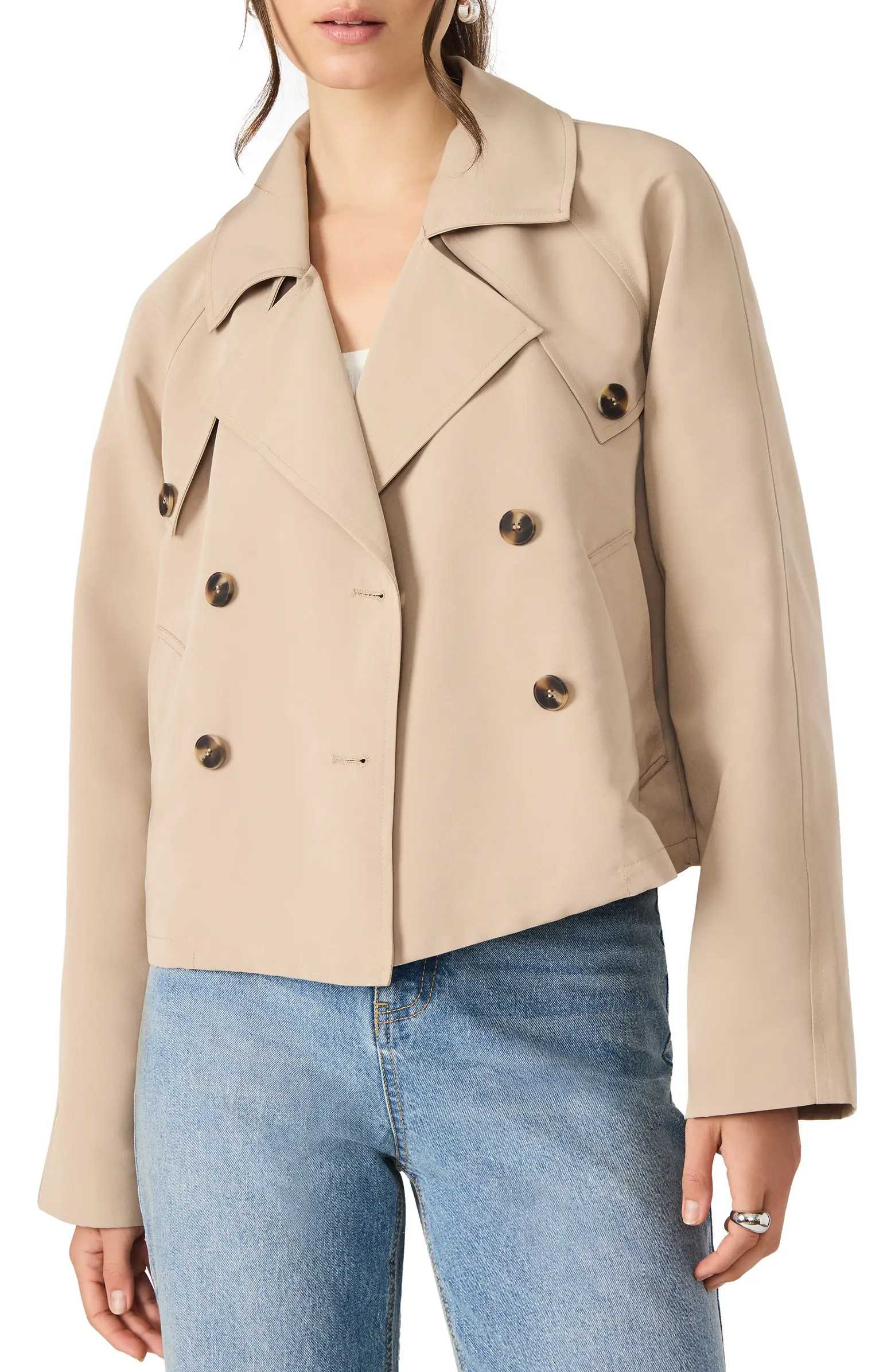 Double Breasted Short Trench Coat | Nordstrom Rack