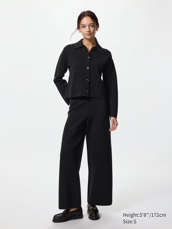 Washable Milano Ribbed Trousers | UNIQLO (UK)