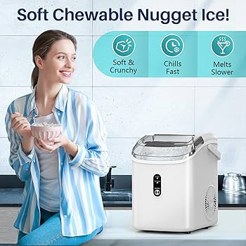 FREE VILLAGE Nugget Ice Makers Countertop, Pebble Ice Maker Machine with Soft Chewable Ice, 34Lbs... | Amazon (US)
