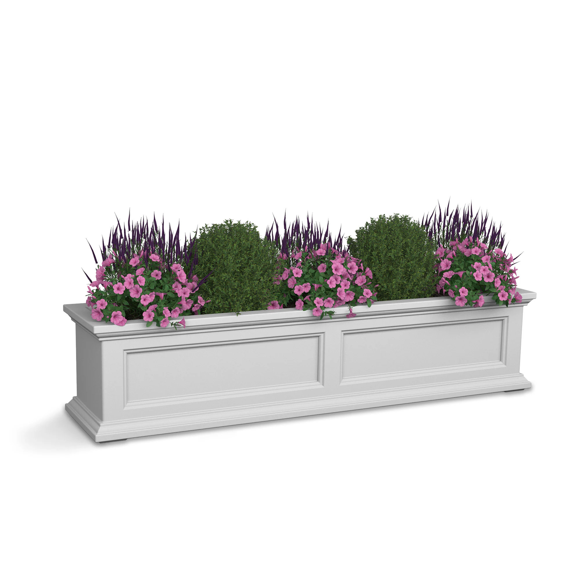Mayne Rectangle 48-in W x 11-in L White Plastic Outdoor Self Watering Window box Large | 5823-W | Lowe's