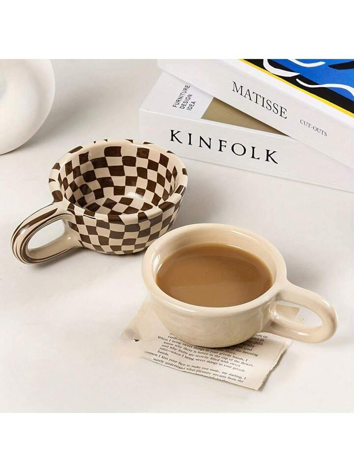 Checkerboard Pattern Coffee Mug | SHEIN