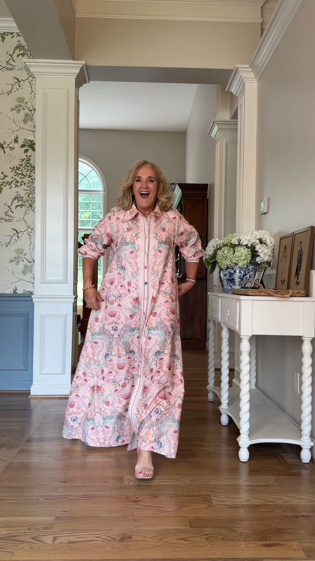 RESTOCKED 
This dress is only one size and I would say it fits from a size 6, to a size 12 easily 
Shown here without the belt or add the self tie for a more traditional fit

This pink floral maxi dress is a standout for weddings, garden parties, and special occasions. The covered statement buttons, removable fringe tie belt, and elegant silhouette make it a timeless piece you’ll wear for years. Under $300.
Formal wedding guest, black tie, dress mother of the bride mother of the groom mob MOG 

#LTKootd #LTKSeasonal #LTKOver40

#LTKWedding

#LTKWedding