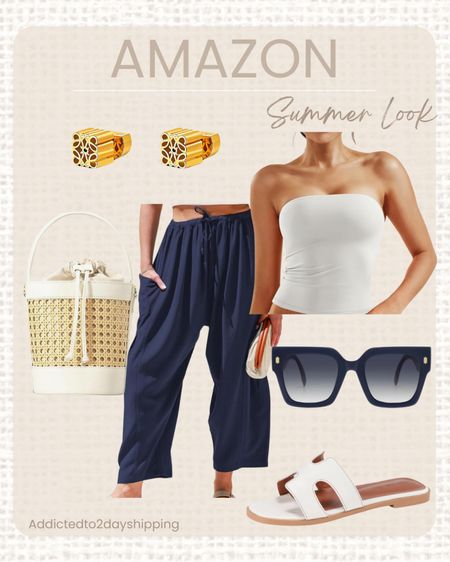 AMAZON- Summer Look

This is such a chic casual look for summer! I paired these slouchy linen navy blue drawstring pants with a white double lined tube top and white slide sandals. I accessorized with a white and rattan bucket bag, good stuff earrings and navy blue square sunglasses



#LTKSeasonal #LTKStyleTip #LTKFindsUnder100