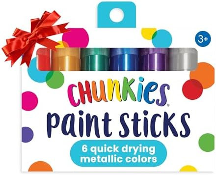 Ooly Chunkies 6 Metallic Paint Sticks For Kids, Tempera Paint Sticks Metallic Colors Set, No Mess... | Amazon (US)