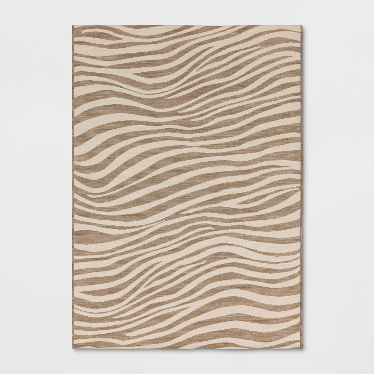 5'x7' Wavy Lines Outdoor Outdoor Area Rug Beige/Natural Brown - Threshold™ | Target