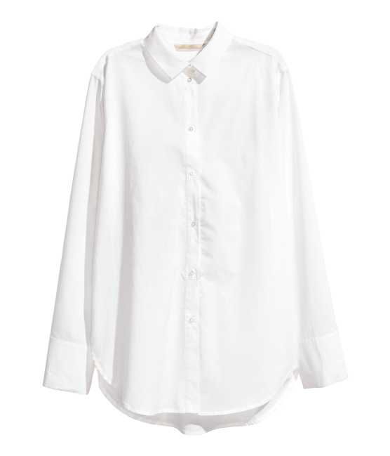 H&M - Premium Cotton Shirt - White - Women | H&M (US)