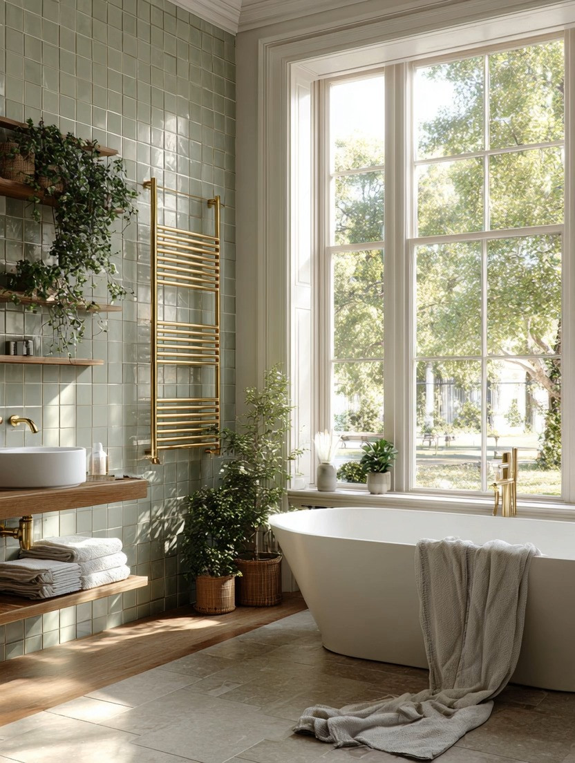 Luxury is often hidden in the details.

Most people notice the bathtub, the tile, or the vanity first.

Designers notice the towel rack.

Because the right hardware doesn't just serve a purpose—it becomes part of the design.

This extra-long gold towel rack is one of those details that instantly elevates a bathroom. It adds warmth against cool tile, creates a beautiful vertical statement, and brings that polished hotel-inspired look that makes a space feel intentional.

Notice how the soft sage green tile and greenery create a calming spa atmosphere, while the gold finish adds just the right amount of elegance and contrast. Together, they create a bathroom that feels both luxurious and welcoming.

At Elegant & Driven, we believe functional pieces should also be beautiful.

A towel rack shouldn't disappear into the wall.

It should contribute to the room.

If you're looking for a bathroom upgrade without a full renovation, start with the details. Swap basic hardware for a statement piece like this extra-long gold towel rack and watch how quickly the entire space feels more refined.

Sometimes elegance isn't about adding more.

It's about choosing better.

✨ Beautiful hardware. Timeless design. Everyday luxury.

#BathroomDesign #GoldHardware #LuxuryBathroom #TowelWarmer #BathroomInspiration #HomeDecorIdeas #SpaBathroom #ElegantHome #InteriorDesign #ElegantAndDriven 

 #LTKHome
