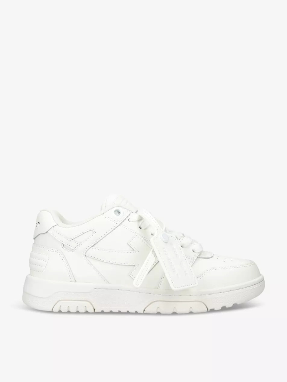 Out Of Office brand-embroidered leather low-top trainers | Selfridges