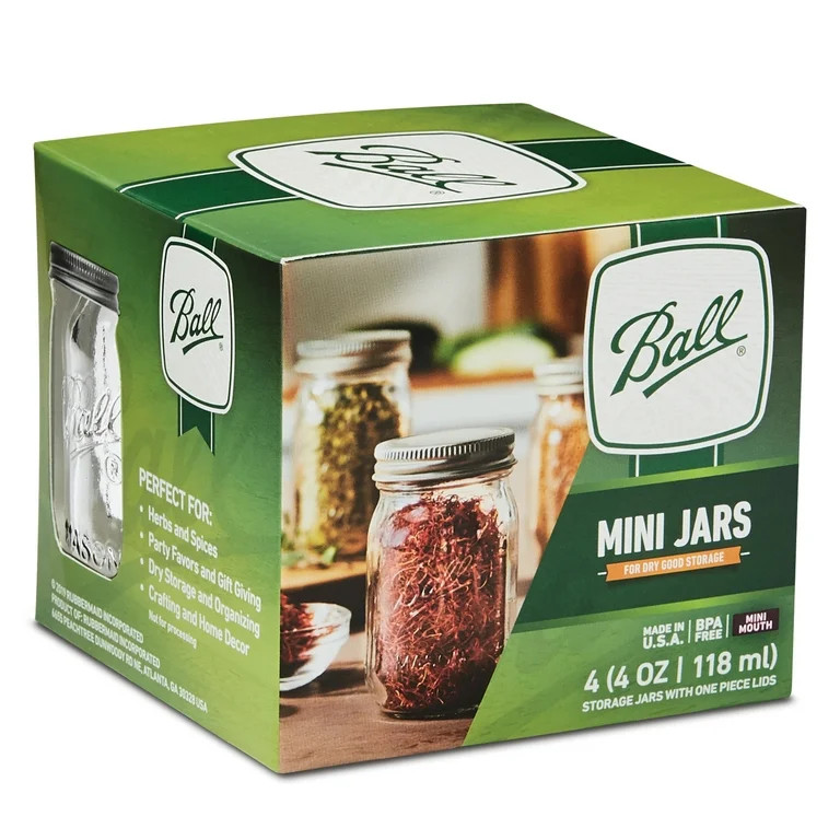 Ball 4 oz Mini Jars, 4 Count | Walmart (US)