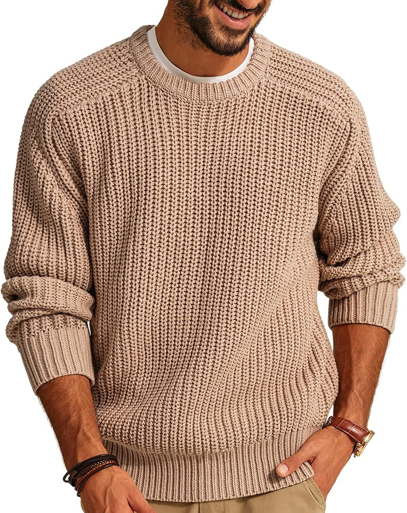 PJ PAUL JONES Mens Sweater Crewneck Knit Sweaters Casual Textured Pullover Sweater | Amazon (US)