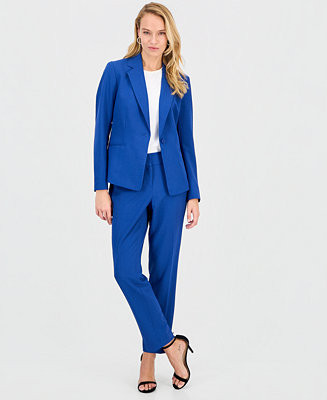 Le Suit Women's Notch-Lapel Mid-Rise Pantsuit, Regular & Petites - Macy's | Macy's