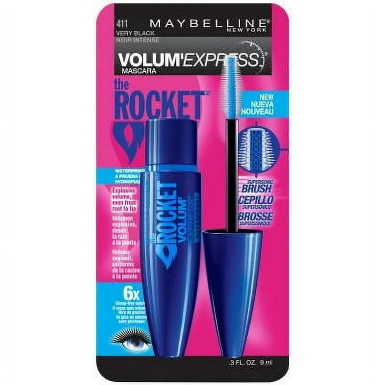 Maybelline New York Volume Express The Rocket Waterproof Mascara Very Black 411 03 oz | Walmart (US)