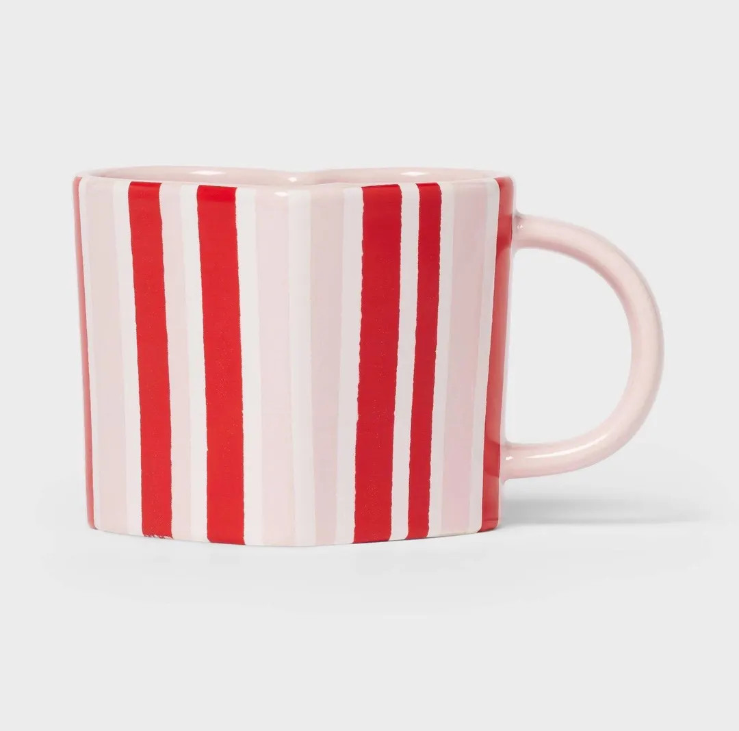 Pink Heart Handle Mug 15 oz | Valentine's Day Coffee Mug | Cute Stoneware Mug for Gifts | Romanti... | Etsy (US)