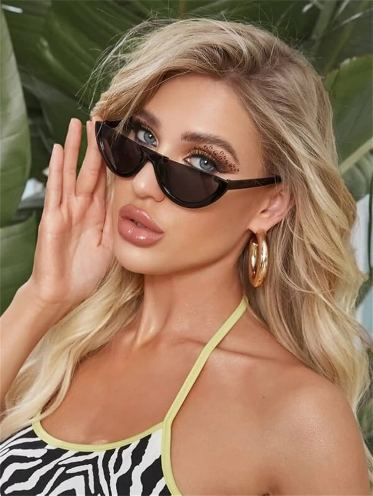 GIFIORE Semi Rimeless Sunglasses Half Round Vintage Retro Clout Goggles Glasses | Amazon (US)