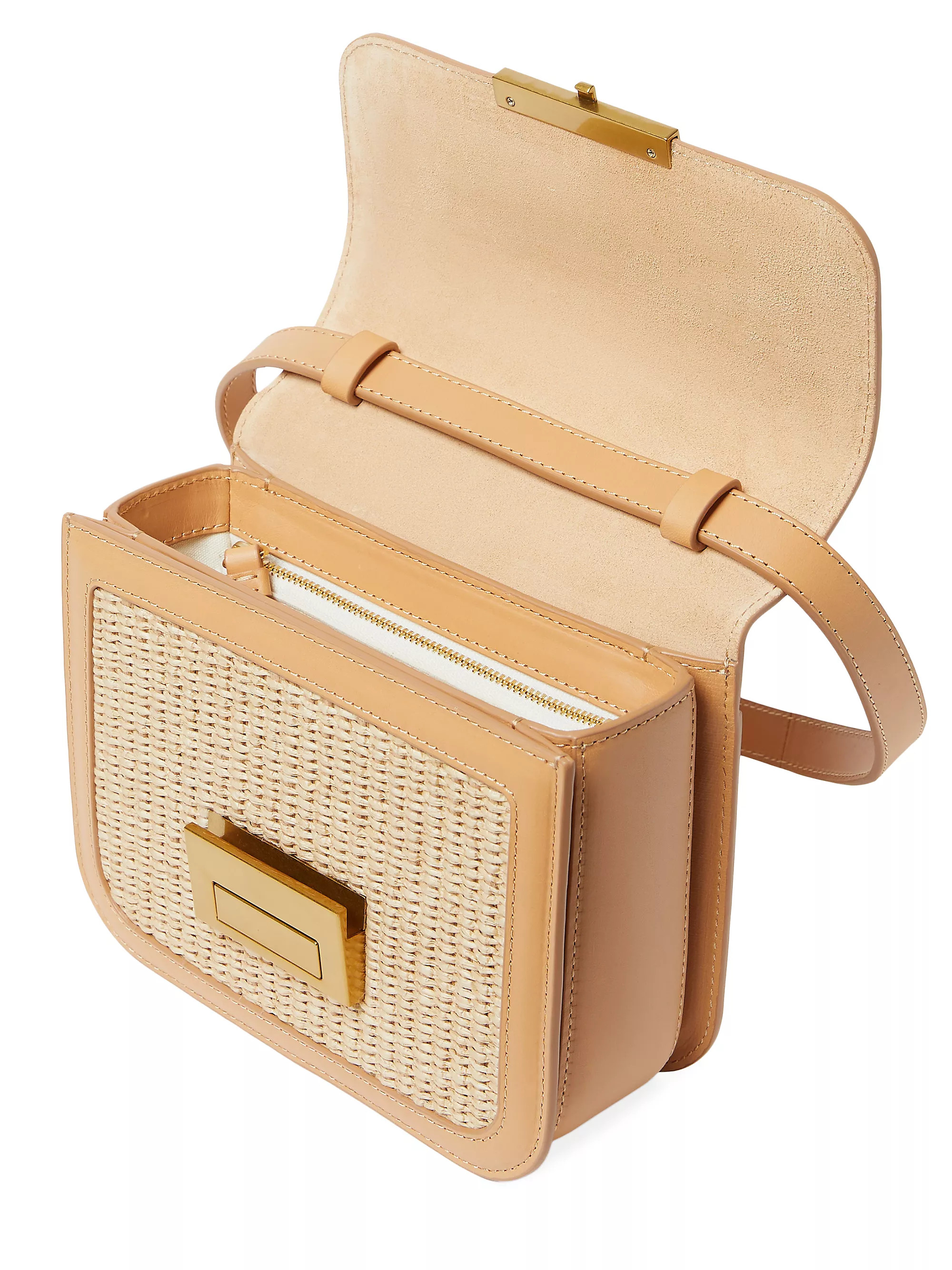 Desi Raffia & Leather Crossbody Bag | Saks Fifth Avenue