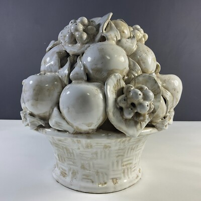 Italian  Fruit Basket Pottery Creamware Blanc De Chine Centerpiece Vintage  | eBay | eBay US