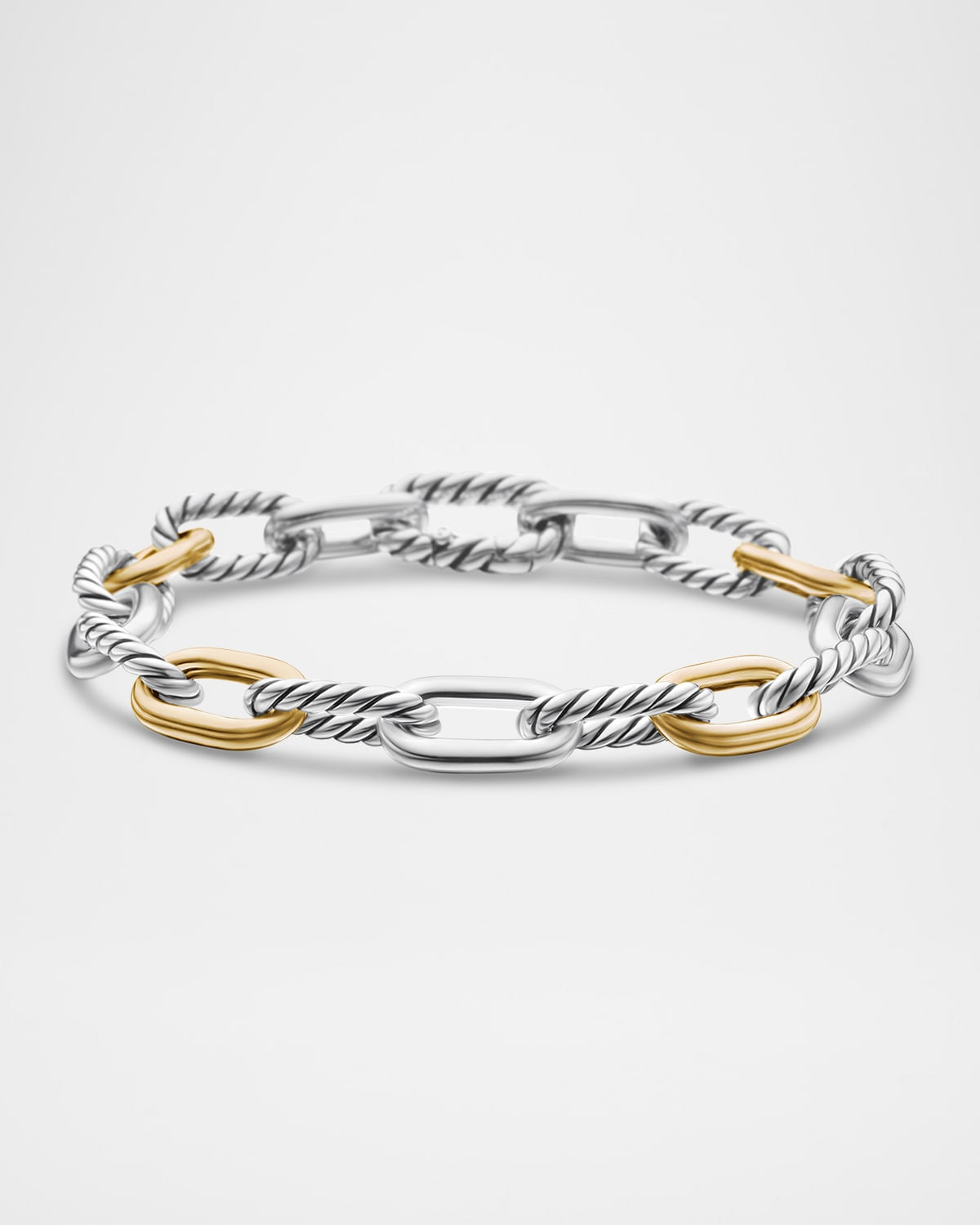 DY Madison Chain Bracelet in Silver with 18K Gold, 8.5mm | Neiman Marcus
