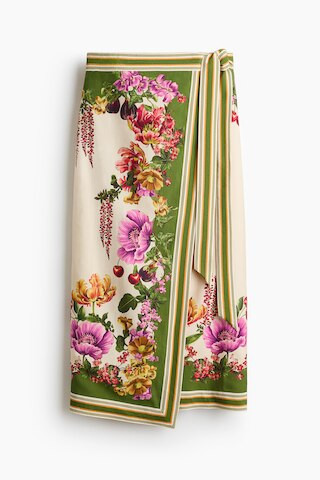 H & M - Printed wrap skirt - Green/Floral | H&M (US + CA)
