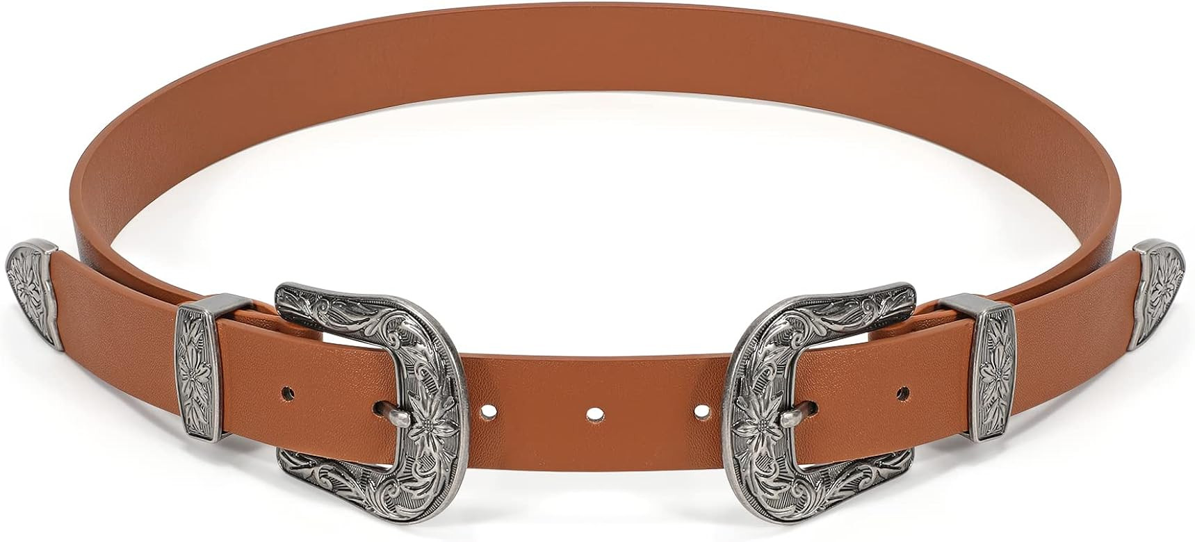 XZQTIVE Women Leather Belt Ladies Vintage Western Belt Retro Cowgirl Leather Belt Black Waist Bel... | Amazon (US)