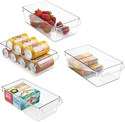 mDesign Set of 4 Storage Tray – Large Box with Handle – Ideal as a Kitchen Tray in The Kitche... | Amazon (UK)