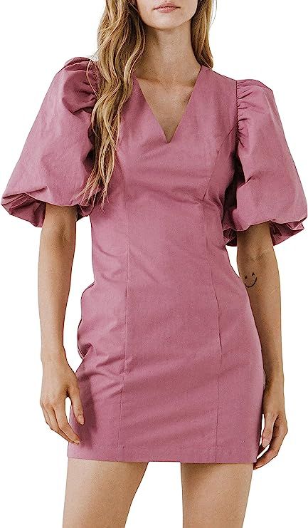 endless rose Puff Sleeve Mini Dress | Amazon (US)