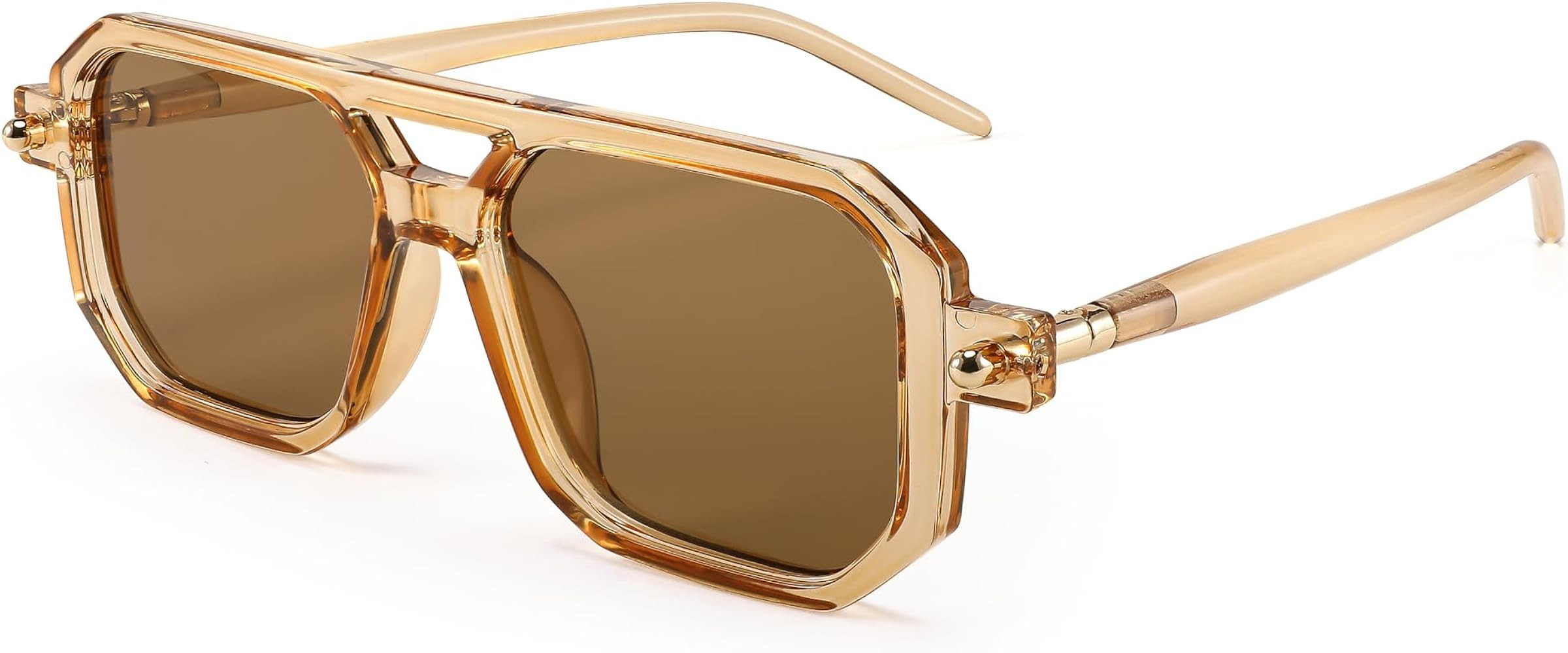 FEISEDY Vintage Square 70s Flat Aviator Sunglasses Women Men Classic Retro Stylish Frame UV400 Su... | Amazon (US)