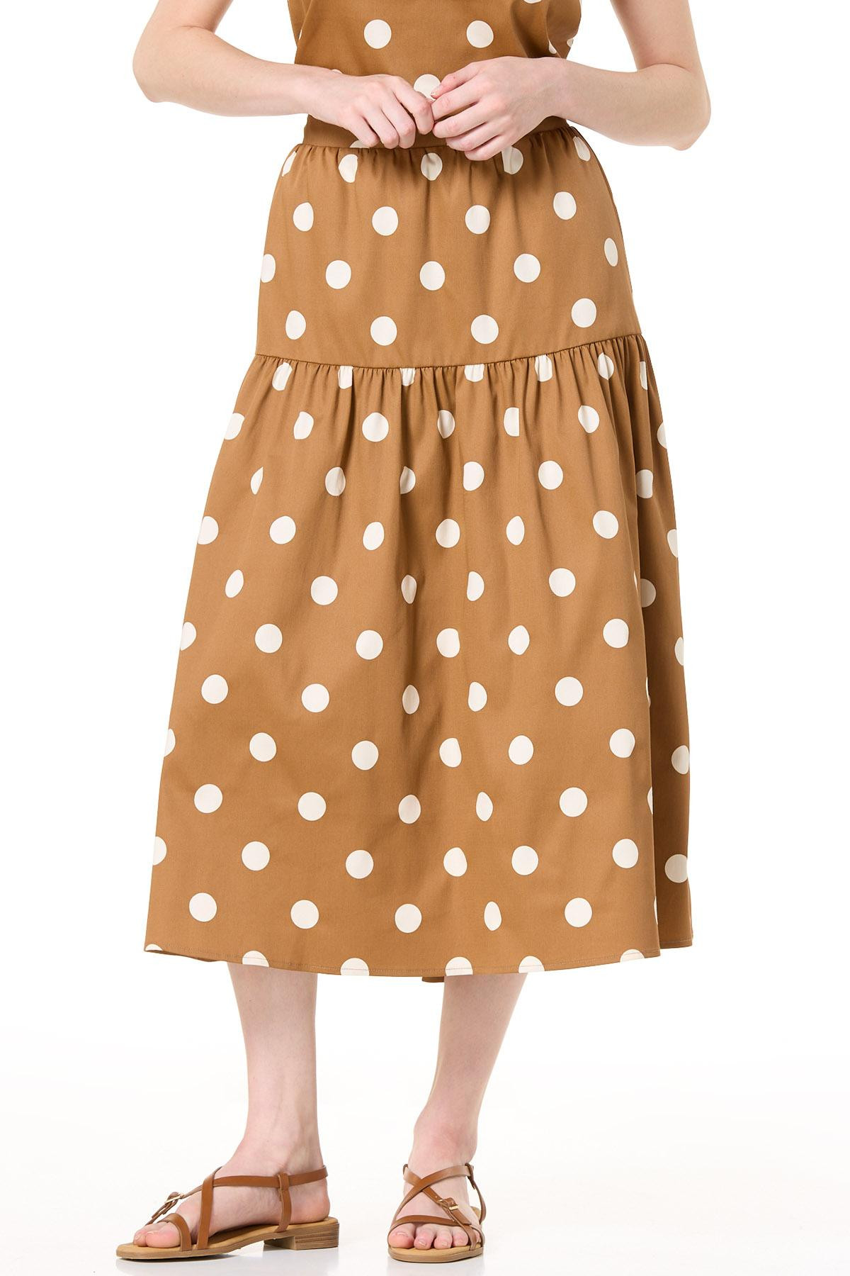Polk Dot Sateen Midi Skirt | Cato Fashions