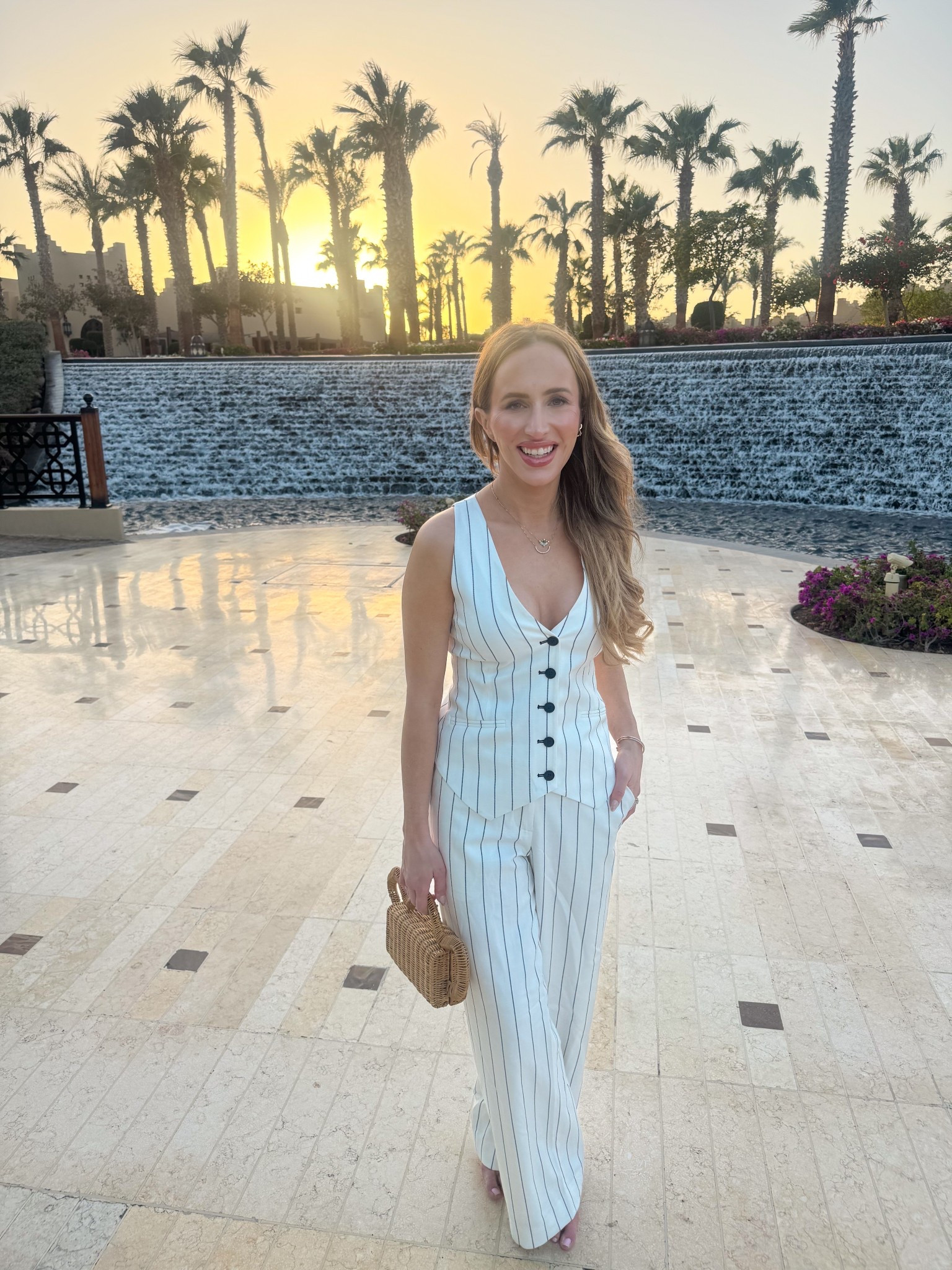 I love a good set for travel so that I can mix and match. This vest and pant suit set is so comfortable and versatile. It traveled well and I loved the statement look without having to over think it. I paired it with my go to spring bag! 

#egypt #suit #workwear #travelwear #set #vest #suitset #travelset #travellook #strawbag #beachbag #summerbag

#LTKStyleTip #LTKOver40 #LTKSeasonal