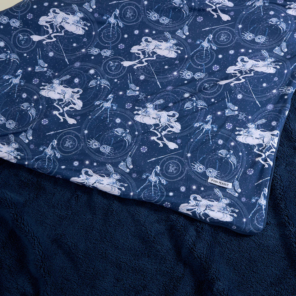 Harry Potter Blue Double-sided Plush Swaddle | Ravenclaw House | Posh Peanut
