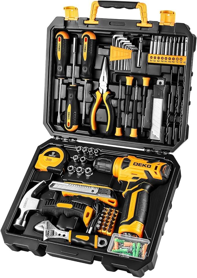 DEKOPRO 126 Piece Power Tool Combo Kits with 8V Cordless Drill, 10MM 3/8'' Keyless Chuck, Profess... | Amazon (US)