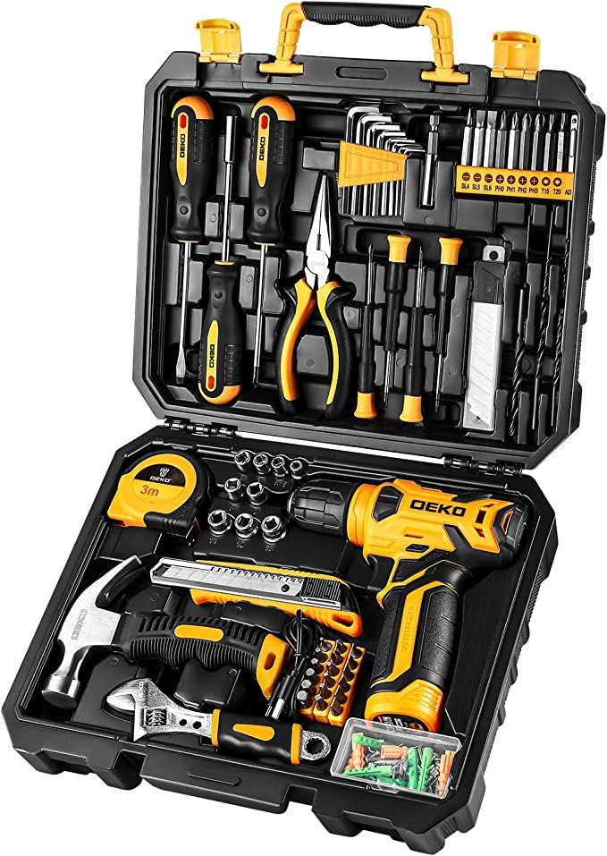 DEKOPRO 126 Piece Power Tool Combo Kits with 8V Cordless Drill, 10MM 3/8'' Keyless Chuck, Profess... | Amazon (US)