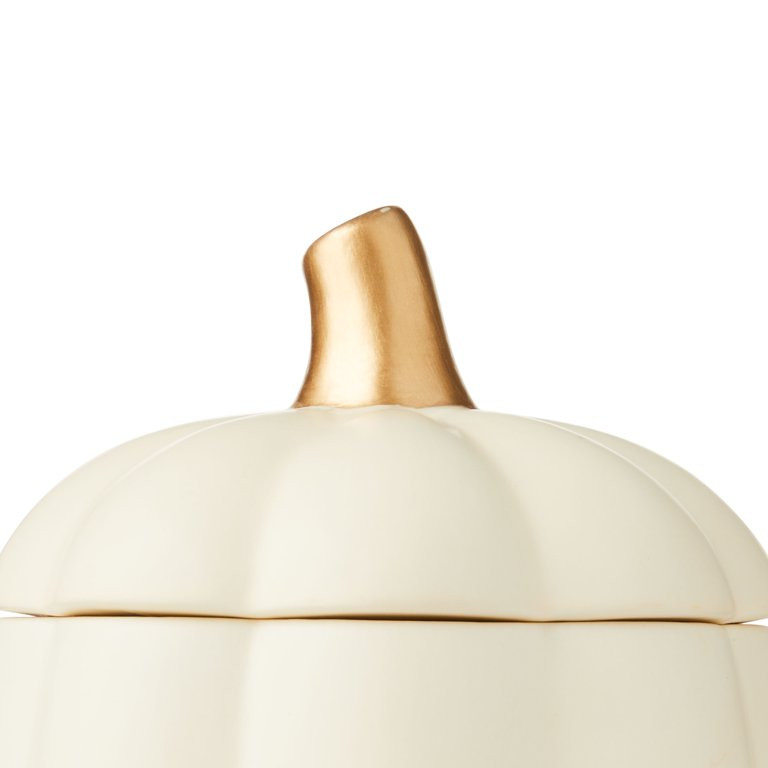 Harvest Cream Ceramic Pumpkin Jar, 7", by Way To Celebrate | Walmart (US)