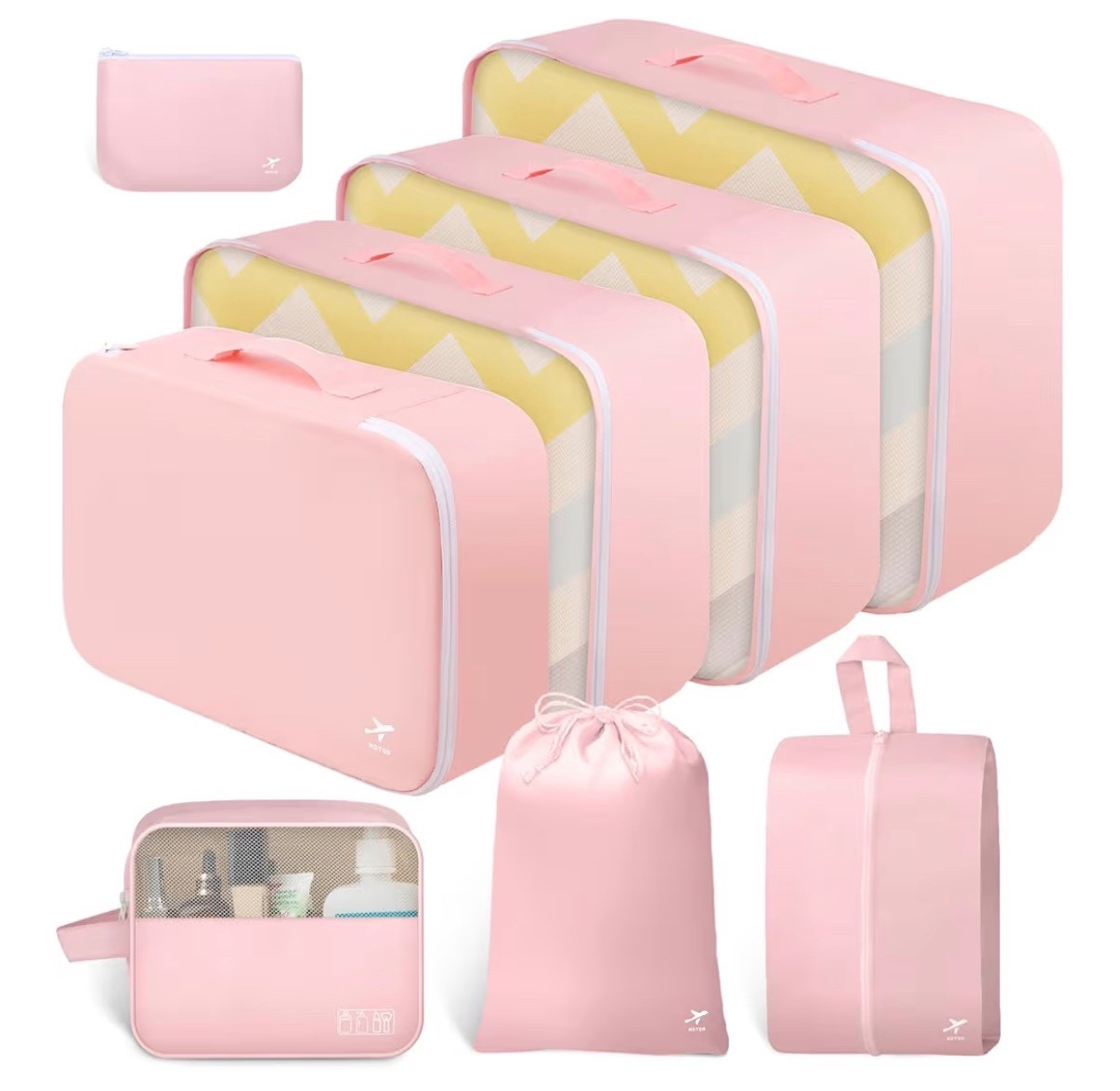 HOTOR Packing Cubes for Suitcases - 8 Pieces, Light Packing Cubes for Travel, Premium Suitcase Organizer Bags Set, Space-Saving Luggage Organizers, Travel Accessories and Essentials, Pink

Travel must have 
Travel packing cubes

#LTKTravel #LTKSaleAlert #LTKNYFW