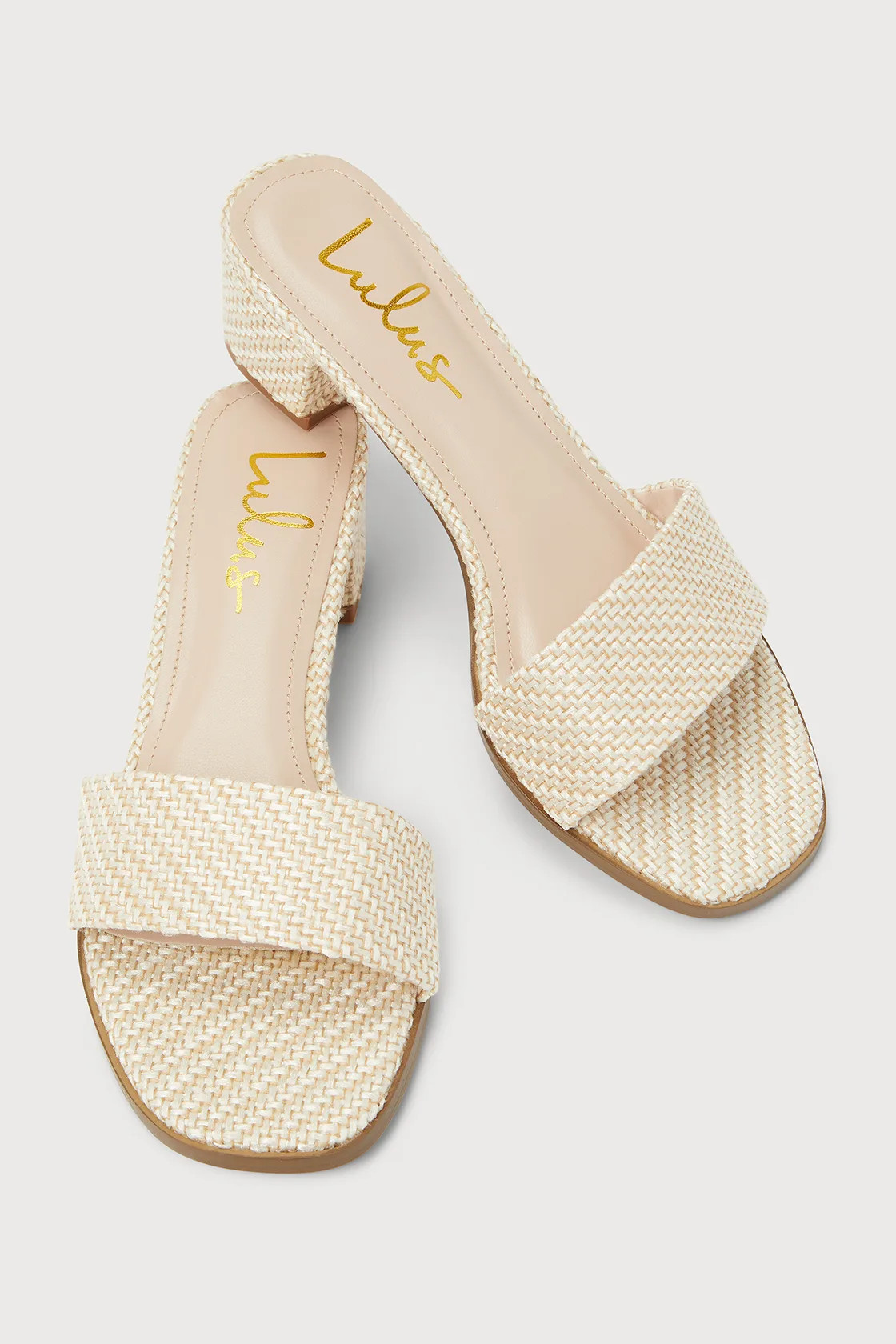 Adelaide Beige Woven High Heel Slide Sandals | Lulus (US)