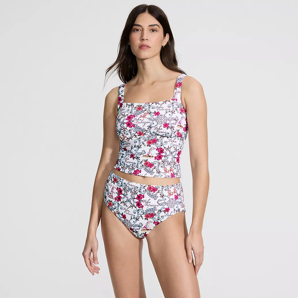 Women's Mastectomy LE x T and T The Tiffany Square Neck Midkini Set | Lands' End (US)