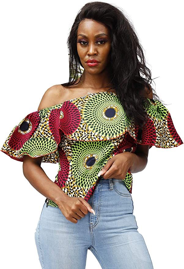 SHENBOLEN Women African Print Top Ankara Shirt | Amazon (US)