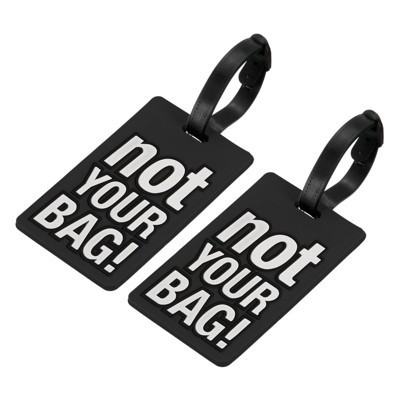 Unique Bargains Durable Lightweight Backpack Travel ID Luggage Tag 2 Pcs Black | Target